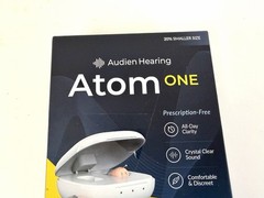 Audien Hearing Atom One OTC Rechargeable Beige Hearing Aid New in the Box