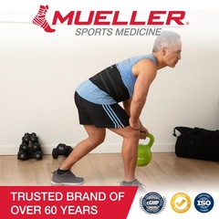 MUELLER Sports Medicine Adjustable Back Brace, Ideal for One Size, Black