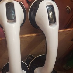 2-Pack White & Black Portable Suction Cup Grab Bars Bathroom Shower/Tub