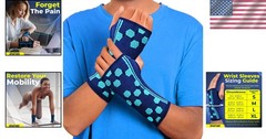 Wrist Support Sleeves Pair – Breathable Elastic Blend – Cobalt Blue