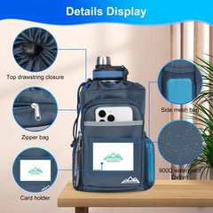 Water Resistant Crutch Accessory Bag Storage Pouch With Cup Holder Pockets