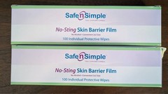 Two boxes 100ct Safe n Simple SN No Sting Skin Barrier Film Exp 06/05/2028