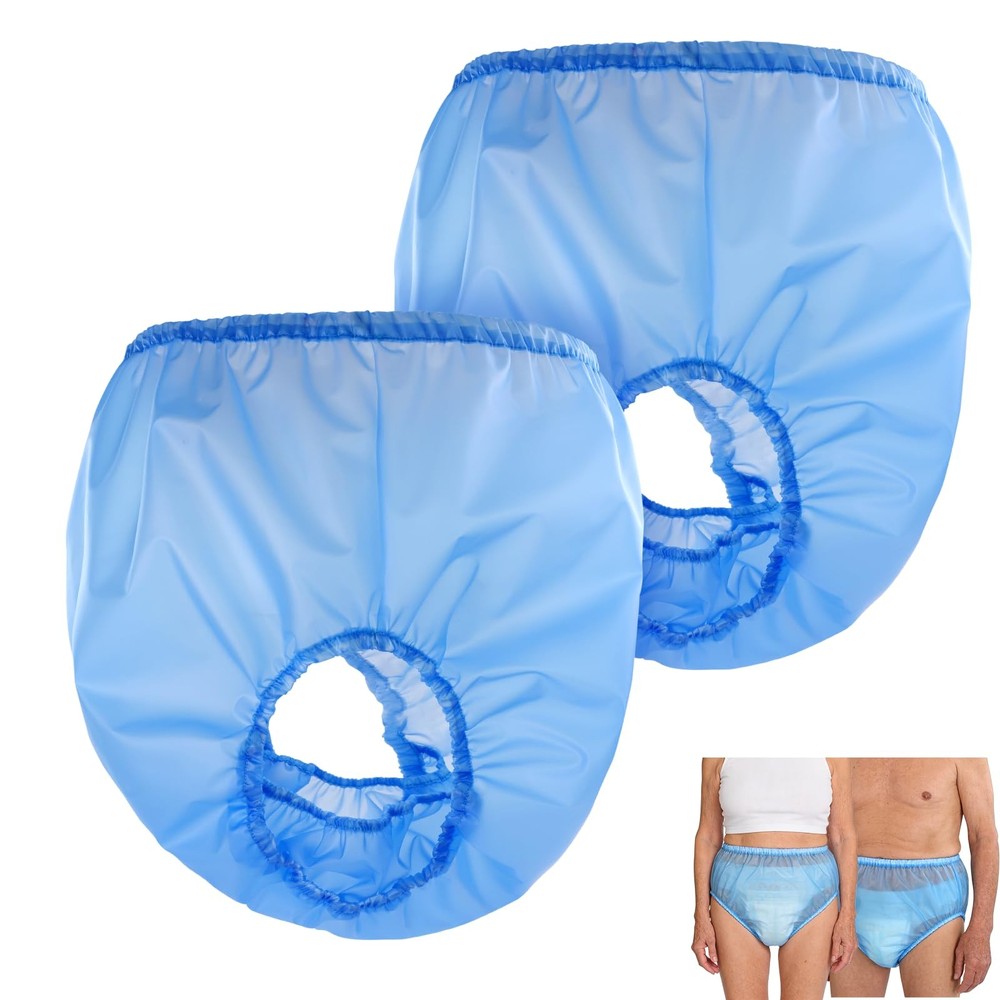 Florith 2 Pack Adult Incontinence Pants TPU Waterproof Diaper Cover, Plastic …