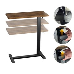 Overbed Bedside Table with Wheels Hospital Bedside Desk,Brown