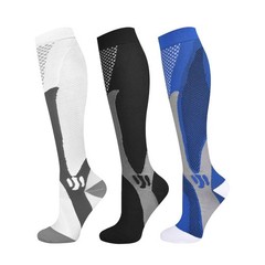 (3 Pairs) 20-30mmHg Compression Socks Calf Support Knee High Sock For Sport Gift