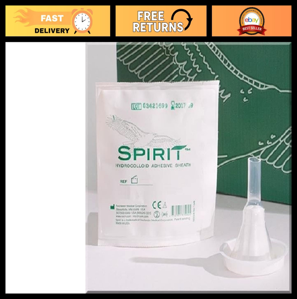 30-Pack Hydrocolloid Catheters, Medium 29mm Sheath Style, Spirit Condom Catheter