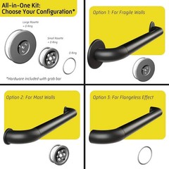 Promenaid Integra 18-Inch Grab Bar Kit – Satin Silver 500 lb Capacity