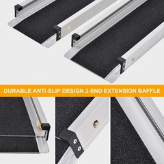 4/6/8 FT Telescopic Aluminum Alloy Wheelchair Ramp Mobility Ramp 660lbs Non-Slip