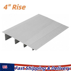 4-Inch Rise Door Threshold Ramp for Wheelchairs, Supports Up to 700 lbs