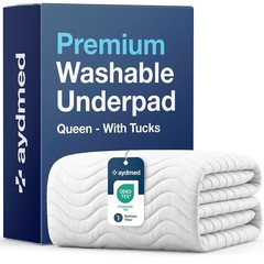 Bamboo Washable Incontinence Bed Pads for Queen Size Beds with Tucks Maxim