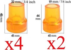 6 Pack Cane Tips 19mm 3/4″ + 7/8″ 22mm Orange Rubber End Caps Heavy Duty…