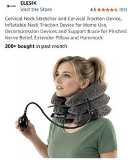 Elesik Neck Traction Device Inflatable & Adjustable Stretcher Collar NEW