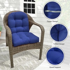 2Pcs Outdoor Chair Cushions Water Repellent Patio Furniture Seat Pad U-Shaped