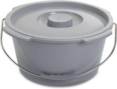 McKesson Commode Replacement Bucket with Handle and Lid, Gray, 1 ct | 7.5 qt