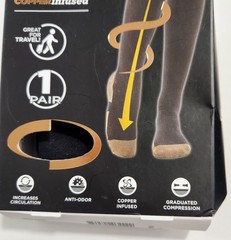 Lot of 2, Copper Fit Energy Compression Socks Size S/M Men 6-9 Women 7-10 READ