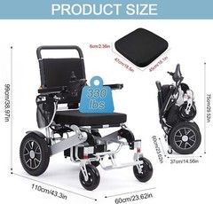 500W Lightweight Electric Wheelchair Lithium Battery Folding Power Wheelchair US