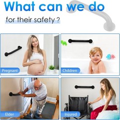 Sturdy 18 Inch Black Grab Bars Made from 304 Stainless Steel for Bathroom Safety