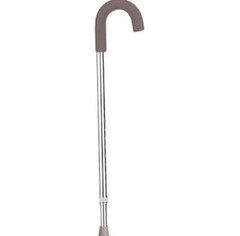 Lumex Cane Round Handle Silver Vinyl Grip Adjustable Height Walking Stick 6220A