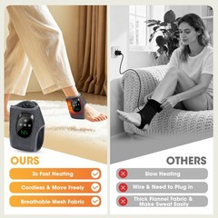 Electric 4 Modes Heated & 4 Vibration Foot Ankle Massager Pain Relief 1800mAh