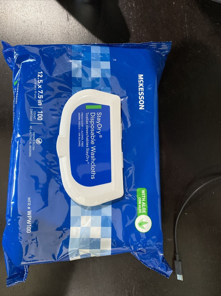 StayDry Adult Wipe or Washcloth 7.5 x 12.5″ WPW100 1 Pack 100 Wipes