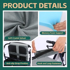 BALAPET Non-Slip Rollator Walker Seat Cushion and Backrest 12*12*3IN, Gray