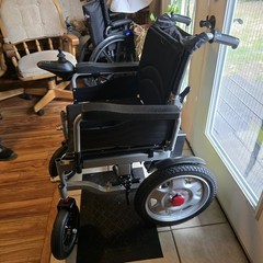 Black Electric Powered Wheelchair Battery with Joystick Control Charger