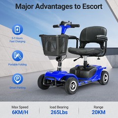 2024 4 Wheel Power Mobility Scooter Heavy Duty Travel Wheel Chair Electric Light