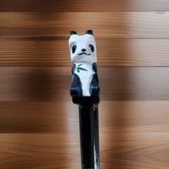 Decorative Panda Bear Walking Cane Hand Painted Bamboo Motif Brown Collector Stk