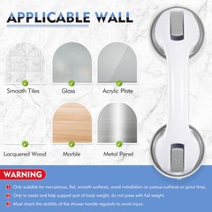 12inch Shower Handle Strong Hold Suction Cup Grab Bars Safety Hand Rai Bathroom