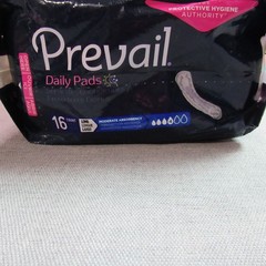 Prevail Daily Pads Long Incontinence Moderate Absorbency Bladder Leaks 64 Count