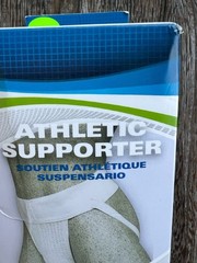 SportAid Athletic Supporter White Mens M (Waist circum. 32-38″)