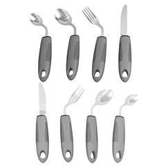 4-Piece Adaptive Utensils Set, 42 Angle Arthritis Aid Silverware for Parkinsons