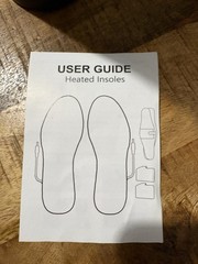 Heated Full Length Comfort Insoles Black w/ Battery Packs, Charger & Wraps