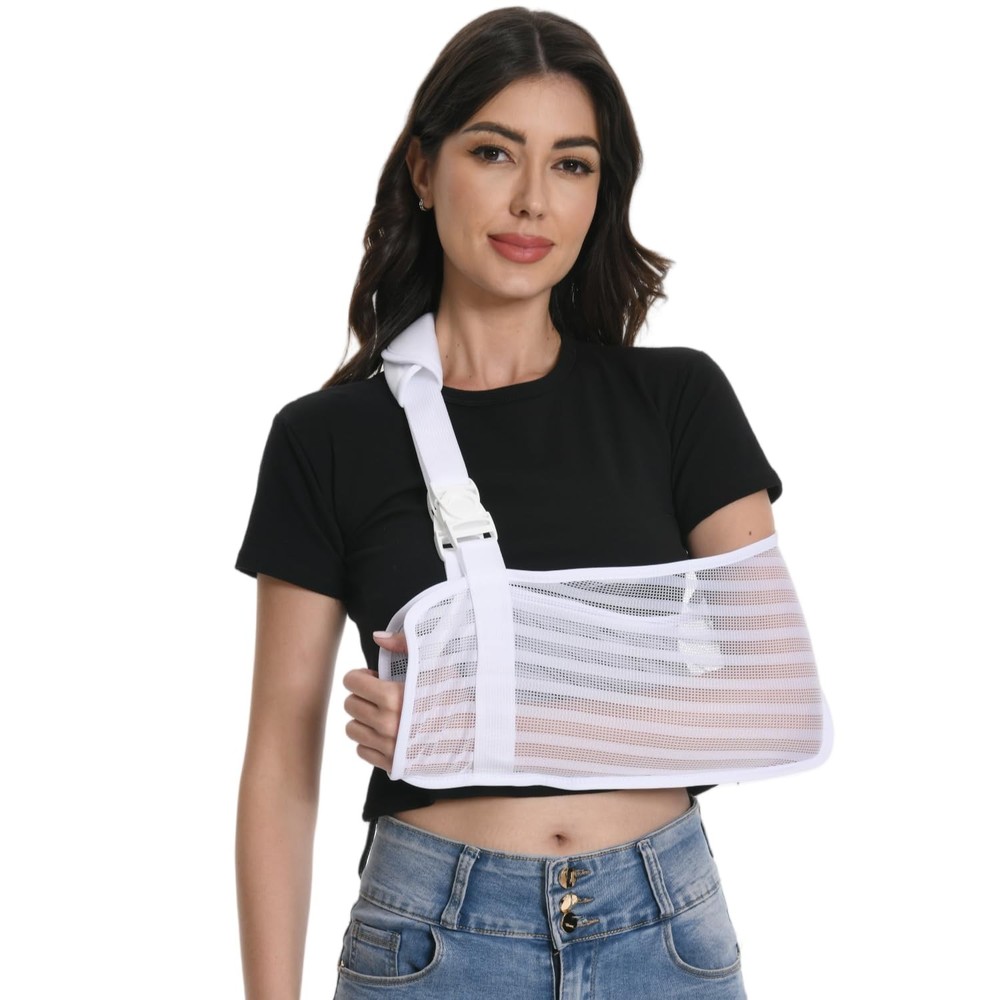 White Arm Sling Broken Arm Torn Rotator Cuff Shoulder Mesh Brace Men Women