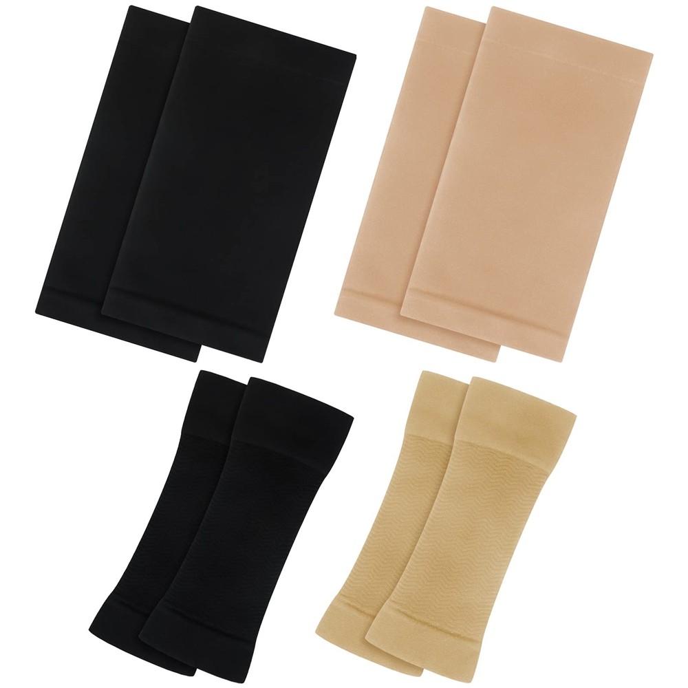 4 Pairs Slimming Arm Shaper and Thigh Slimmers Set, Elastic Compression Arm S…