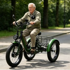 Daibot 24″ Fat Tire Mobility Trike 750W For Adults All Terrain Shopping Travel
