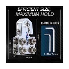 Kaas 8-Way Lead Acid Battery Terminal Connector, Metallic Silver, Positive an…