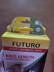 2 Futuro XL XLarge White Anti-Embolism Knee Length Closed Toe Stockings
