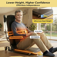 Movable Electric Floor Lift Chair with 4 Wheels, Portable Rolling Chair for Home