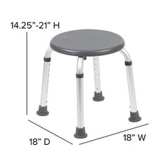 Grey Bath and Shower Chair with Nonslip Feet Adjustable Height Medical Grade …