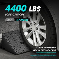 1Pcs 5.7″ Rise Rubber Curb Ramp Heavy Duty Loading Driveway Ramp Threshold Ramp