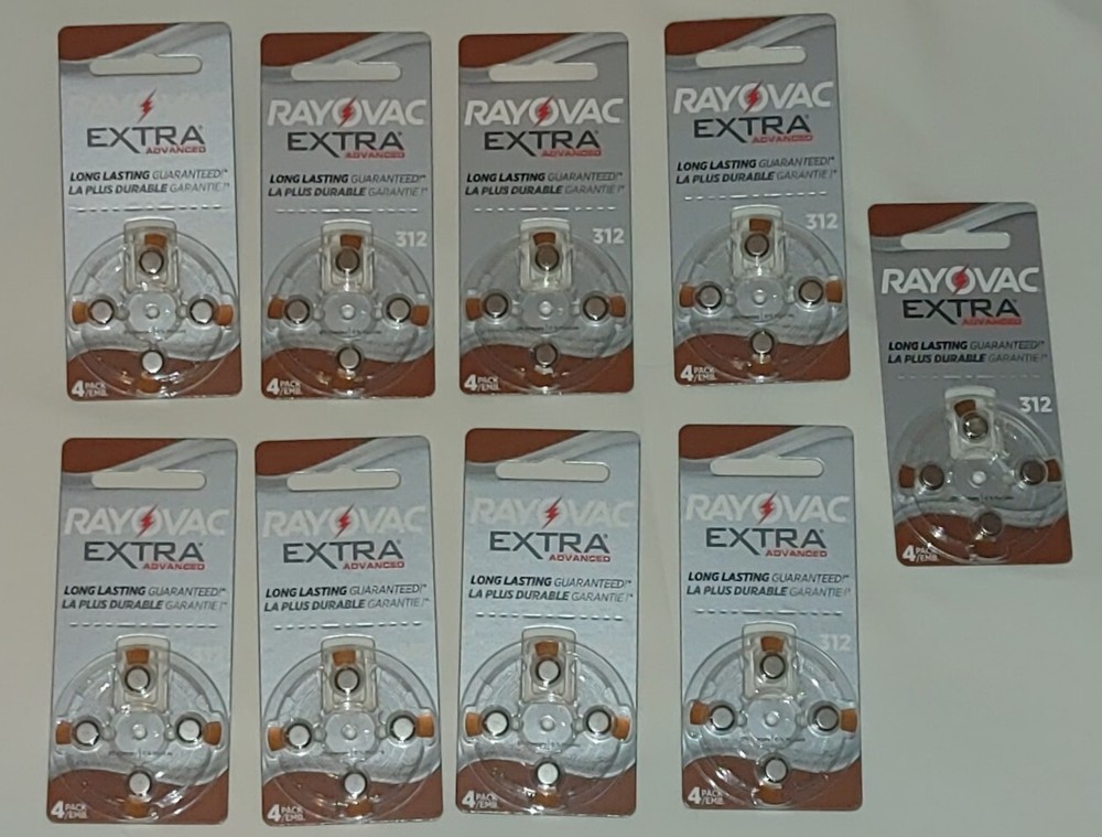 Lot Of 45 Rayovac Extra Advanced Hearing Aid Battery Size 312