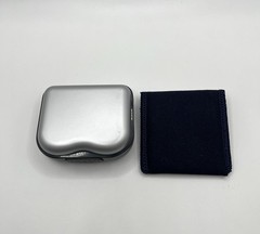 Siemens Hearing Aid Storage Case Lot Of 2 CASES ONLY Silver Hardshell, Blue Soft