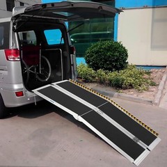 2ft-10ft Folding Wheelchair Ramps Aluminum Scooter Mobility Ramp Non-Slip 600LBS
