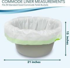 96 Unscented Disposable Commode Liners – Universal Fit for Portable Toilets