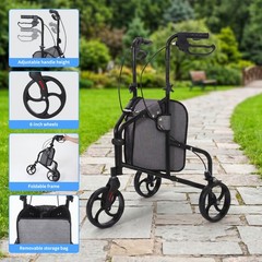 Mobility 3 Wheel Upright Walker 14Lb Foldable Rollator Tri Scooter for Seniors