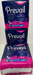 Women’s Prevail Daily #4 Pads for Bladder Leaks 20 count each/LOT OF 3 Regular