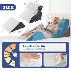 4PCS Orthopedic Bed Wedge Pillow Set for Sleeping, Post Surgery Foa… Fast Ship