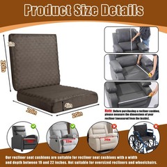 20x20x4 Inch Egg Crate Foam Recliner Cushions Elderly NonSlip Seat Support