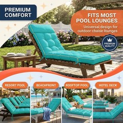 MAGIC ELEPHANT Chaise Lounge Cushion Outdoor, 74 x 22 Inch (1 Pack), Teal